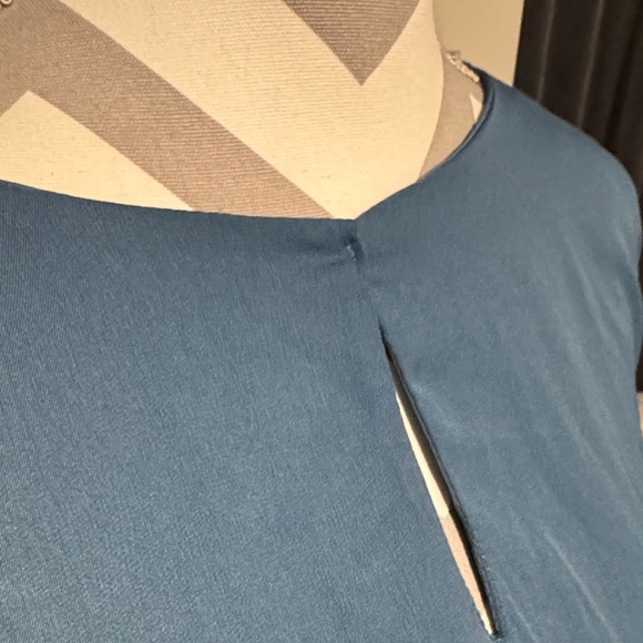 Tickled Teal Teal Blue Dress with Ruffle Sleeves Size XL - Picture 3 of 10